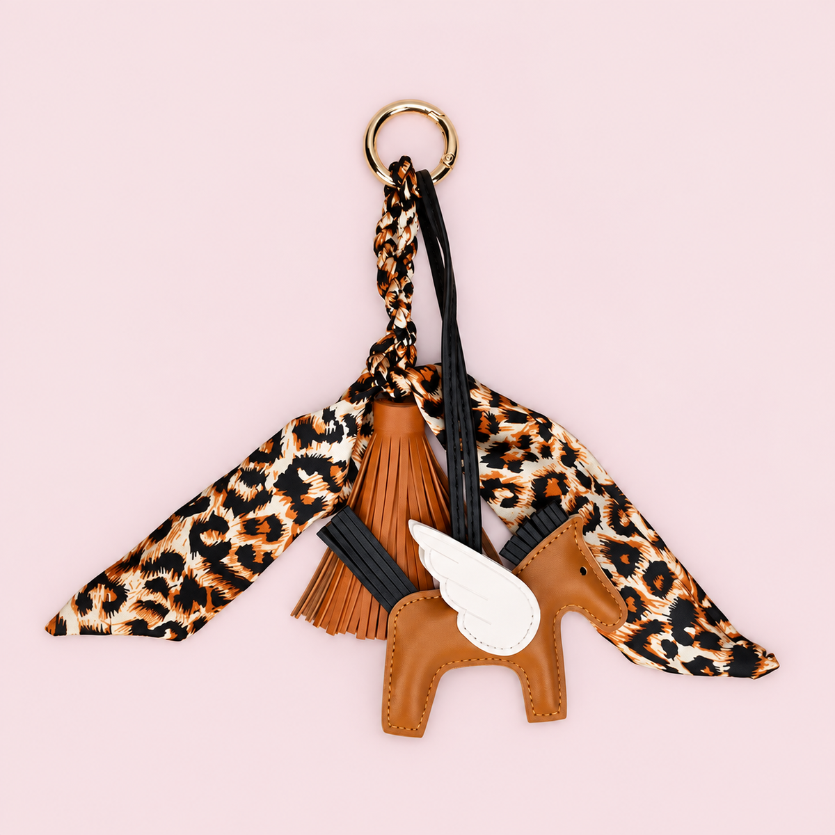 Charm Cheval Ailé & Foulard Léopard